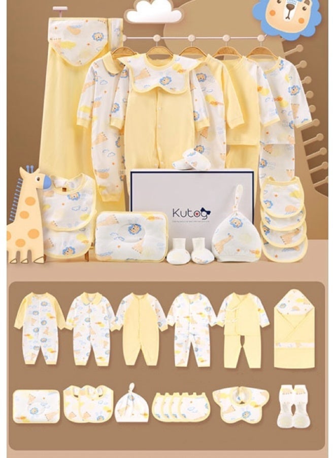 xppier مجموعة هدايا ملابس الأطفال حديثي الولادة مكونة من 22 قطعة من القطن الأصفر الفاتح - Image 1